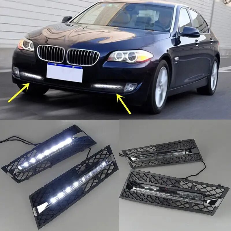 Дхо бмв. Ходовые огни BMW e60. ДХО BMW f10. DRL ДХО БМВ. BMW e60 дневные ходовые.