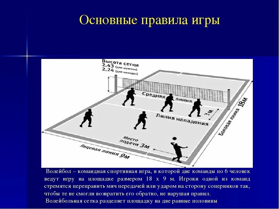 Сколько касаний разрешается сделать команде. Записать правила игры волейбол. Основы правил игры в волейбол. Главные правила волейбола. Краткое содержание правил игры в волейбол.