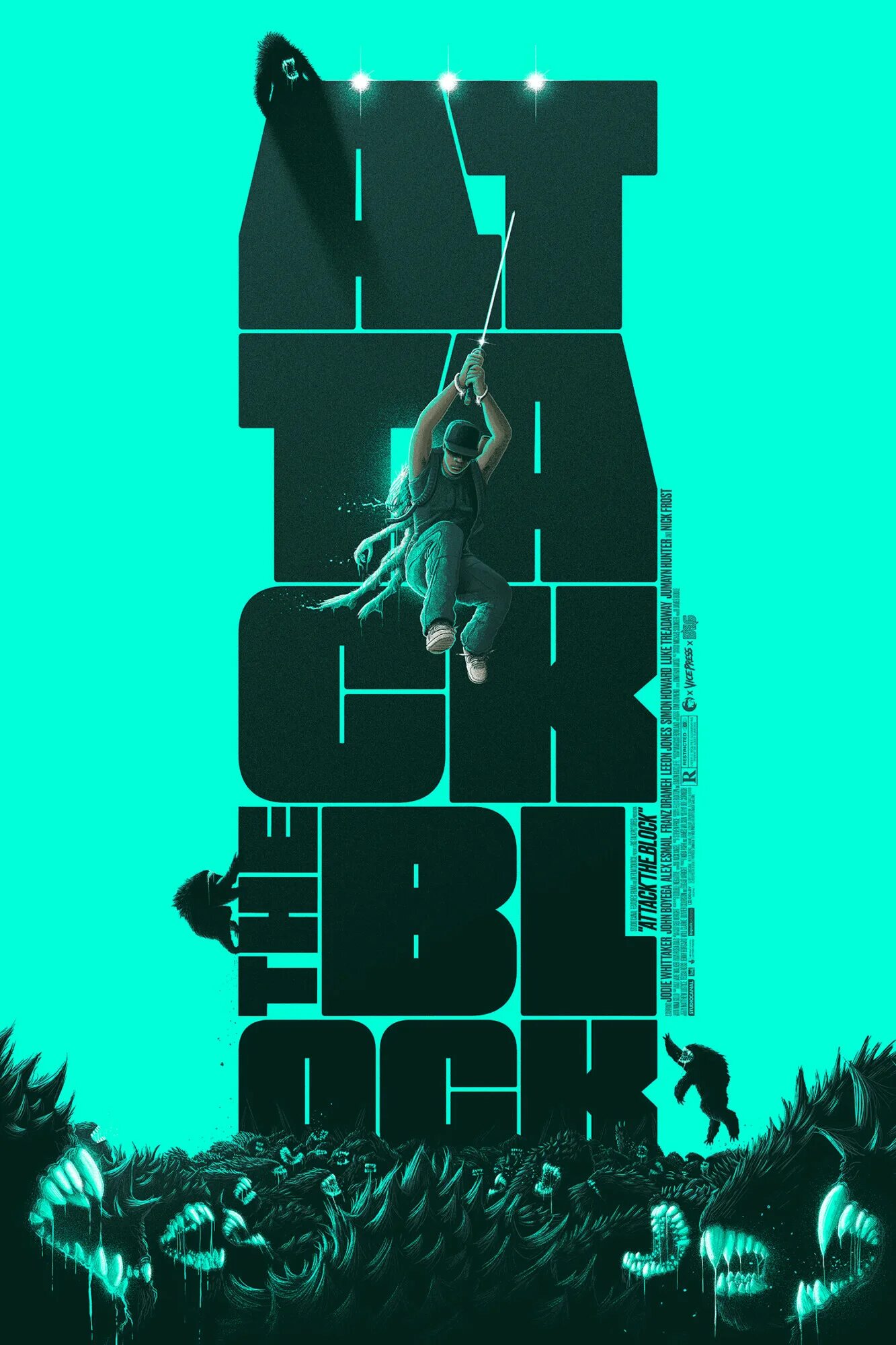 Attack the block. Attack the block art. by patrick connan. poster by patrick connan. blocks attack of the blocks.