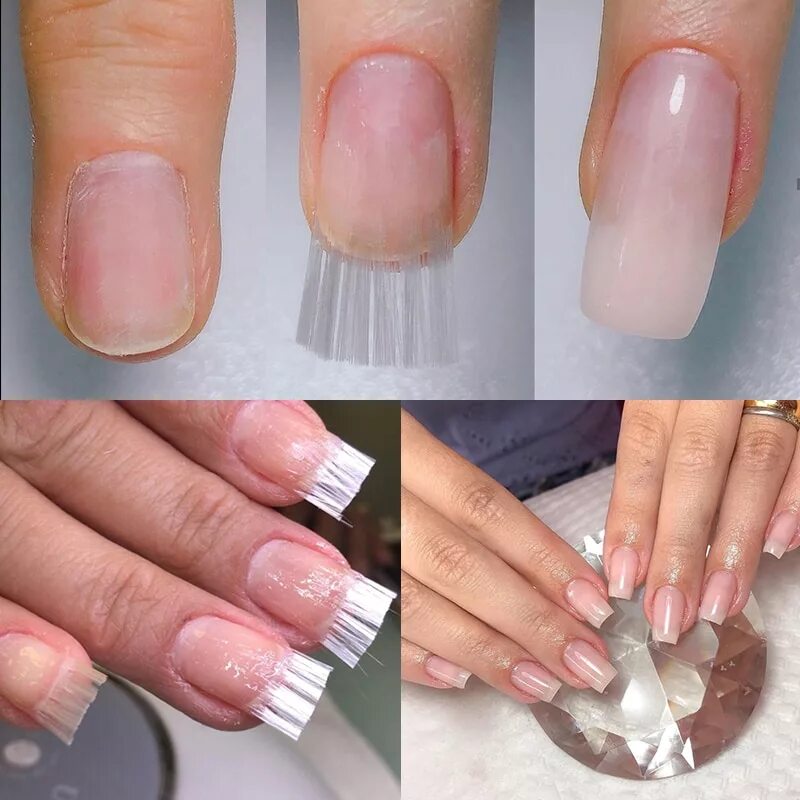 Наращивание на типсы базой. Стекловолокно для ногтей Fiberglass extenson Nails. Наращивание на стекловолокно. Ремонт ногтя стекловолокном. Укрепление ногтей стекловолокном.