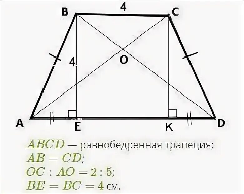 Найдите высоту трапеции опущенную из вершины. Найдите высоту трапеции опущенную из вершины