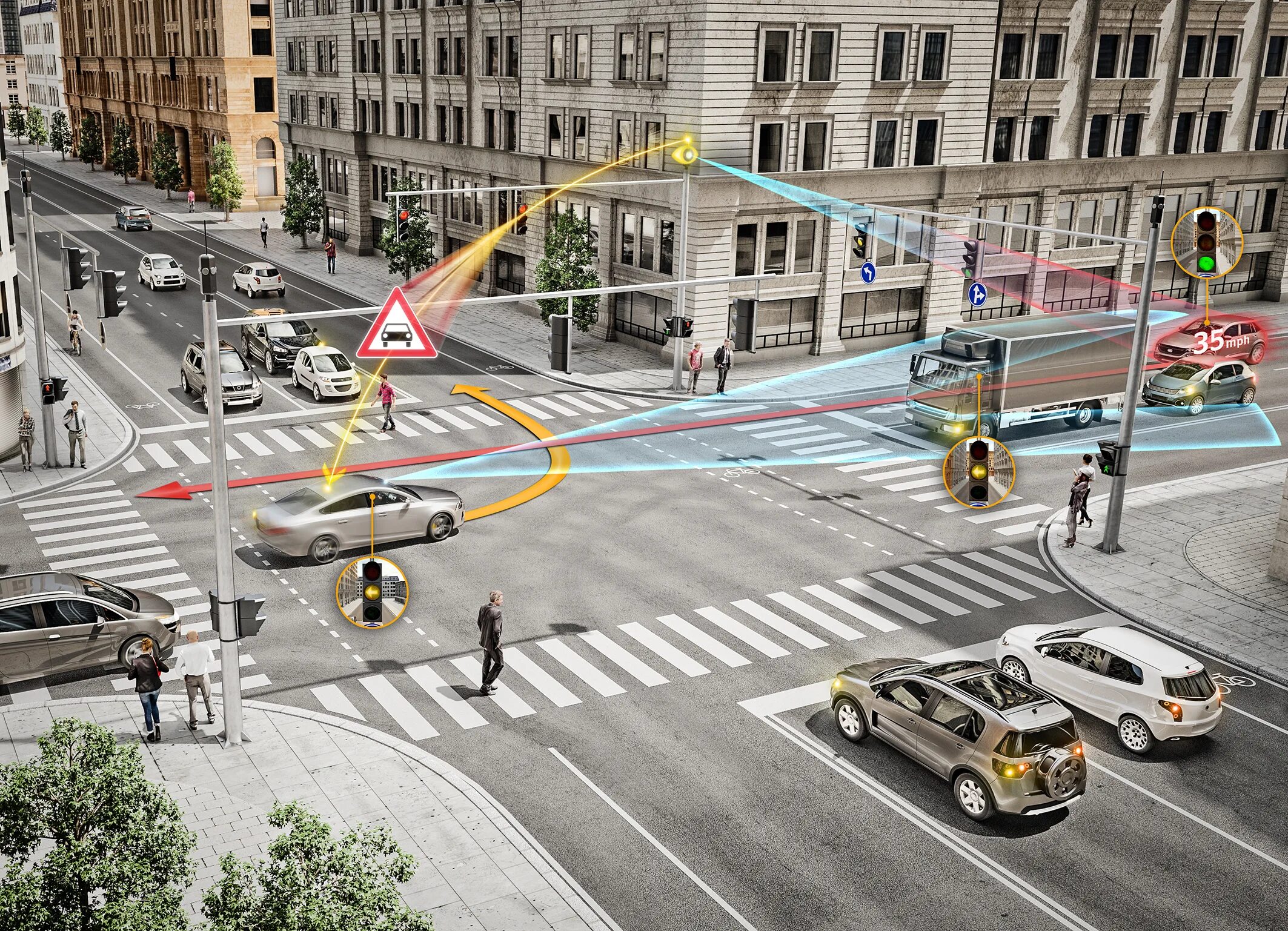 Intersection. V2i технология. Перекресток будущего. Город будущего с перекрестком. V2v (vehicle-to-infrastructure).