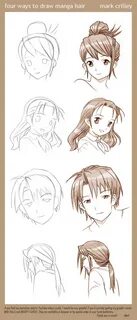 Como Desenhar Mangá: Gabaritos de Cabelos  Ponytail drawing, How to draw  anime hair, How to draw hair