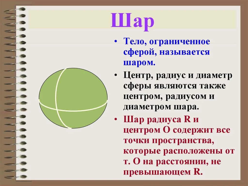 Сфера и шар. Доклад на тему шар. Шар геометрия. Радиус сферы и шара.