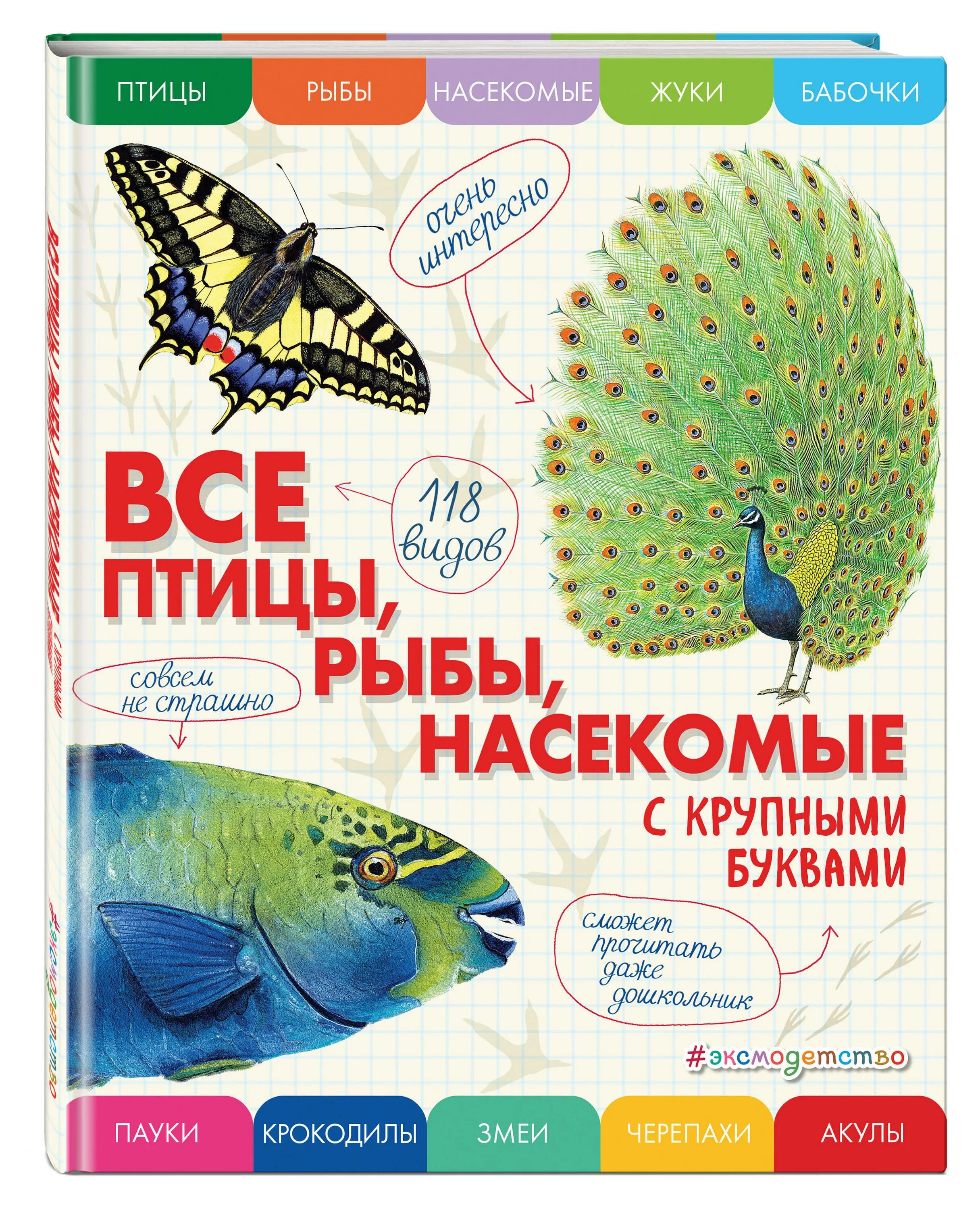 Все насекомые птицы рыбы с крупными буквами. Книга все птицы рыбы насекомые с крупными буквами. Все птицы рыбы насекомые крупными буквами эксмодетство.