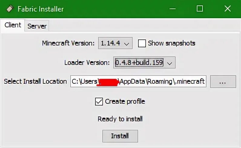 Install fabric loader