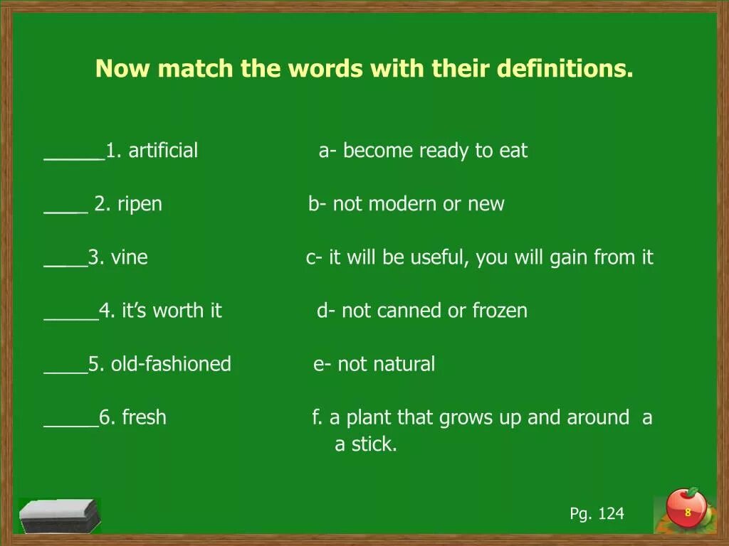 Match these words with the definitions