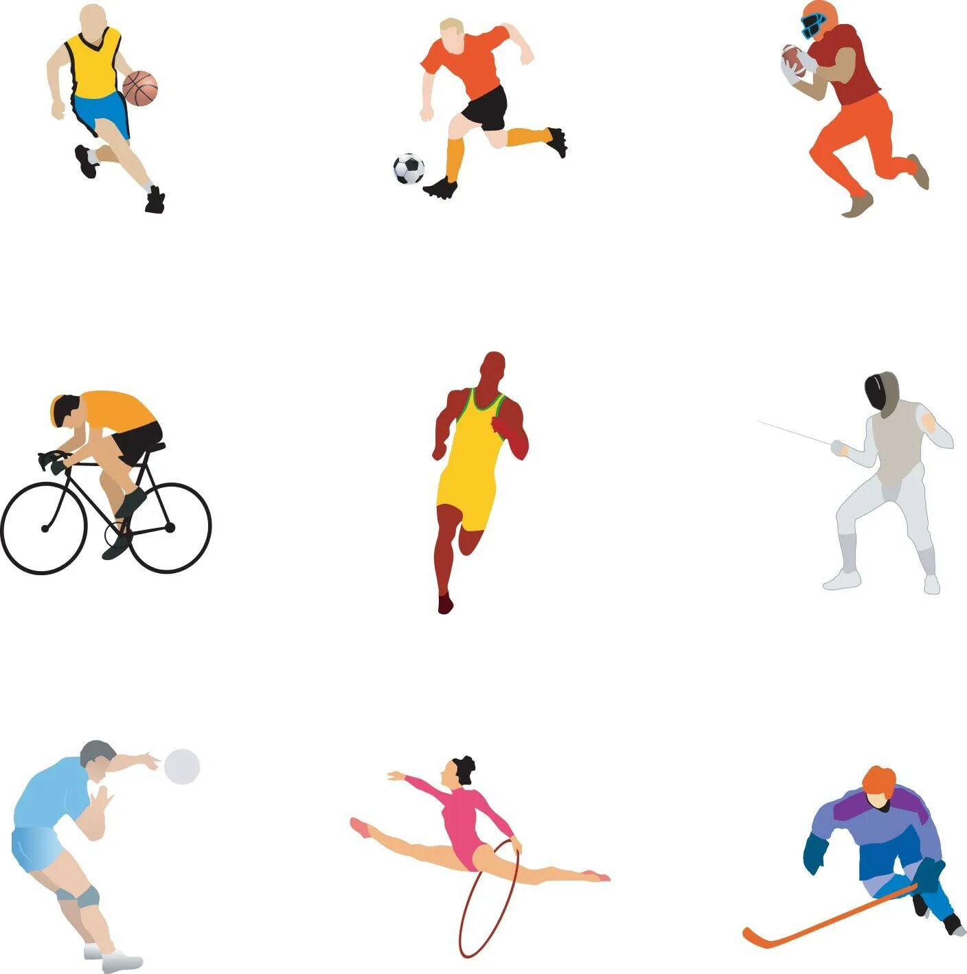 Современные спортивные. Спортивные пиктограммы. Спортивные значки видов спорта. Силуэты спортсменов разных видов спорта цветные. 2 виды спорта.