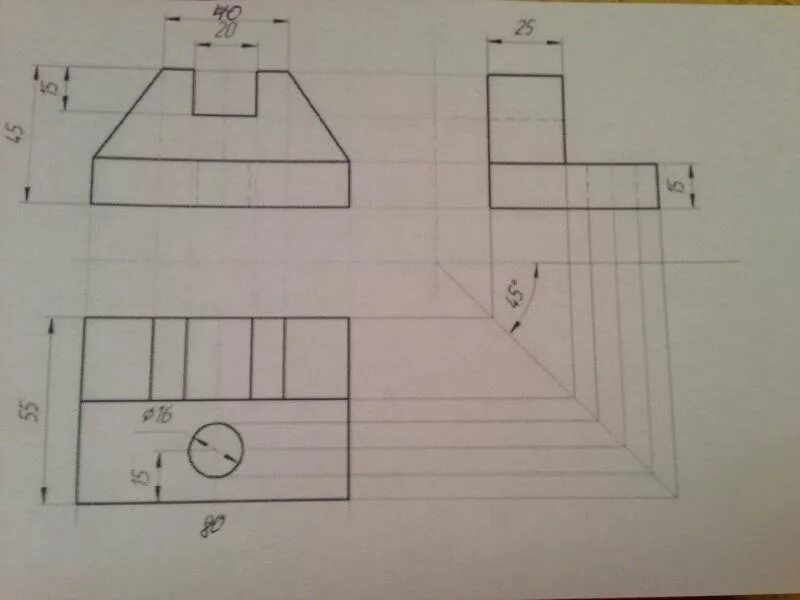 Чертеж три вида проекции 7 класс Miguel Vargas adlı kullanıcının AutoCad panosundaki Pin Teknik çizim, Çizim, Tek