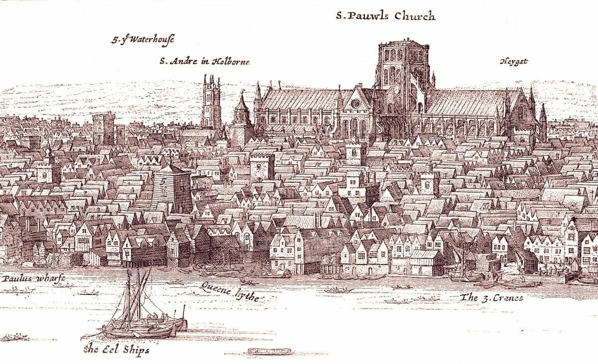Лондон гравюра 17 века.