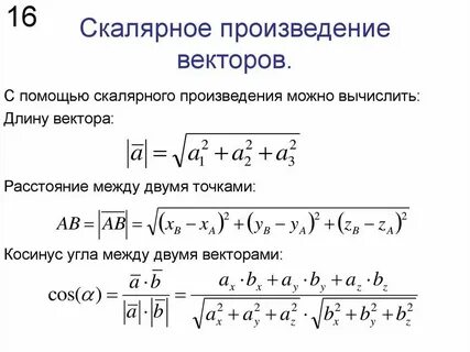 Норма вектора формула