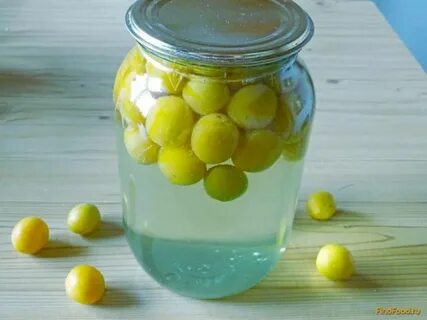 Компот на зиму с алычи желтой косточками