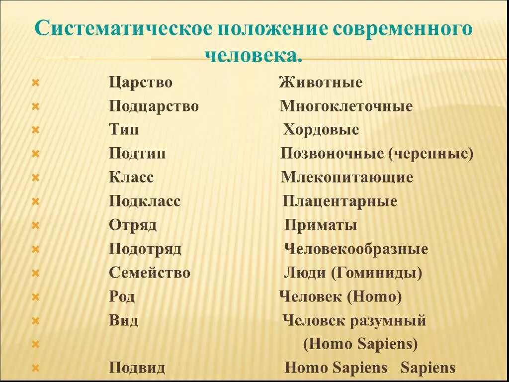 Определить систематическое положение человека. Царство Тип класс отряд вид человека. Царство Подцарство Тип класс отряд семейство род вид. Человек род вид семейство царство Тип. Систематическое положение человека.