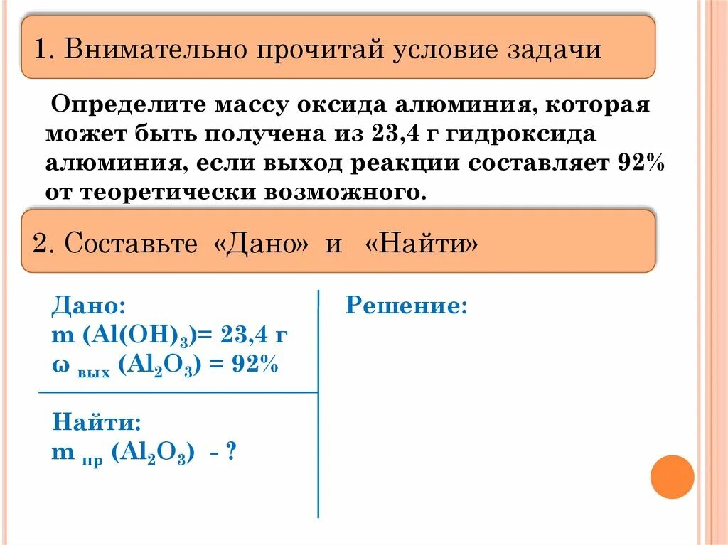 Массовые доли гидроксида железа 2. Выход продукта от теоретически возможного. Химия задачи на выход продукта. Задачи на выход продукта от теоретически возможного. Найти массу оксида алюминия.