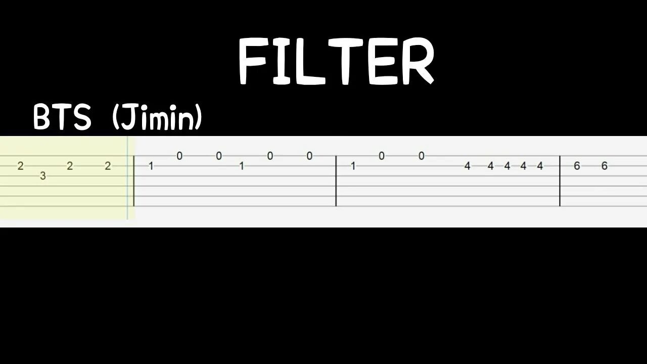 Песня filter. Табы для гитары BTS. БТС на гитаре табы. Фильтр Чимин табы. Табы для укулеле BTS.