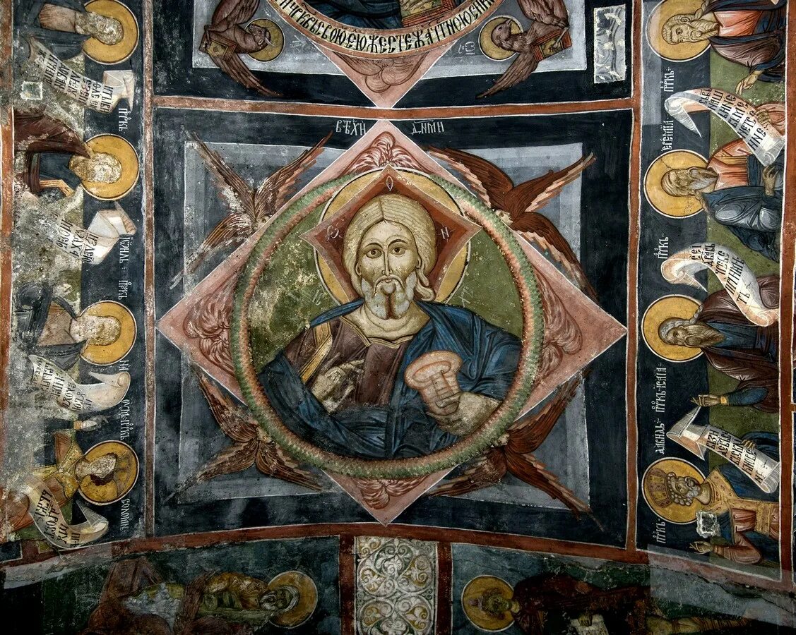 Христос ветхий. Ветхий денми фреска Сербия. Христос Ветхий денми. Икона Ветхий денми Сербия. Хиландарский денми.