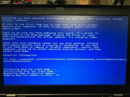 Синий экран bad system config info