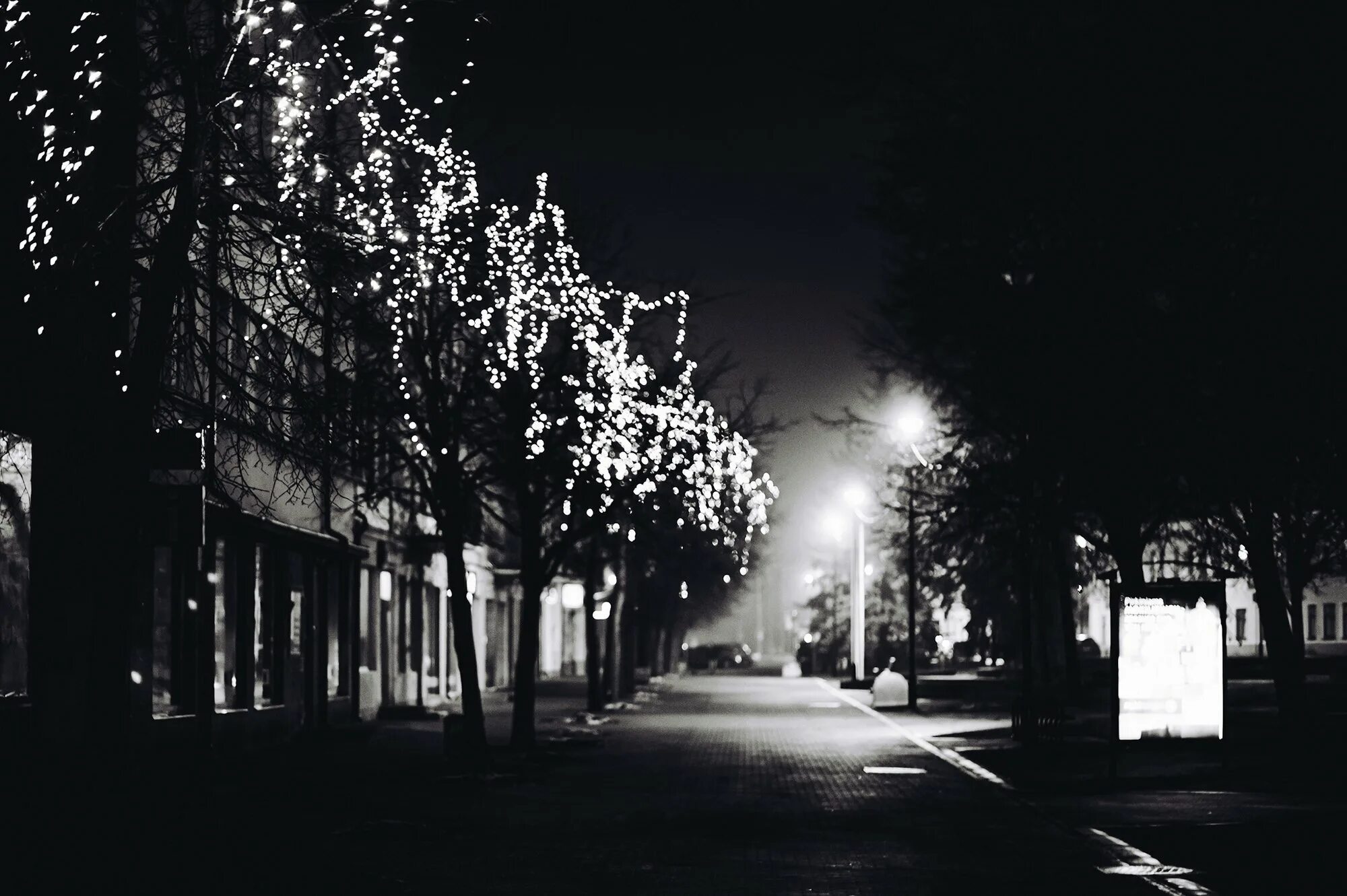 Какой черный на улице. Ночная улица. Черно белая улица. Улица города чёрно белая. Красивые темные улицы.