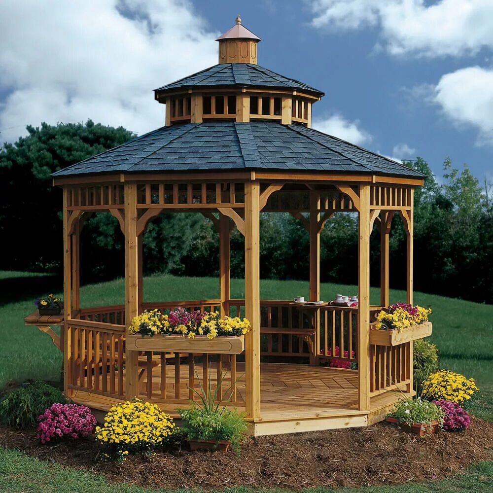 Красивая беседка из дерева. Беседка брусовая Gazebos. Ротонда шестиугольная. Беседка Гринвуд. Беседка Аркона.