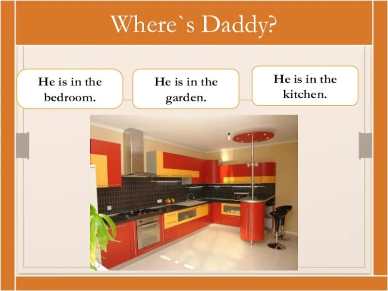 Where you i in the kitchen. Where is daddy. is he in the bedroom перевод. where is the bedroom. he is in the bedroom презентация.