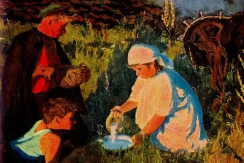 Картина ужин тракториста