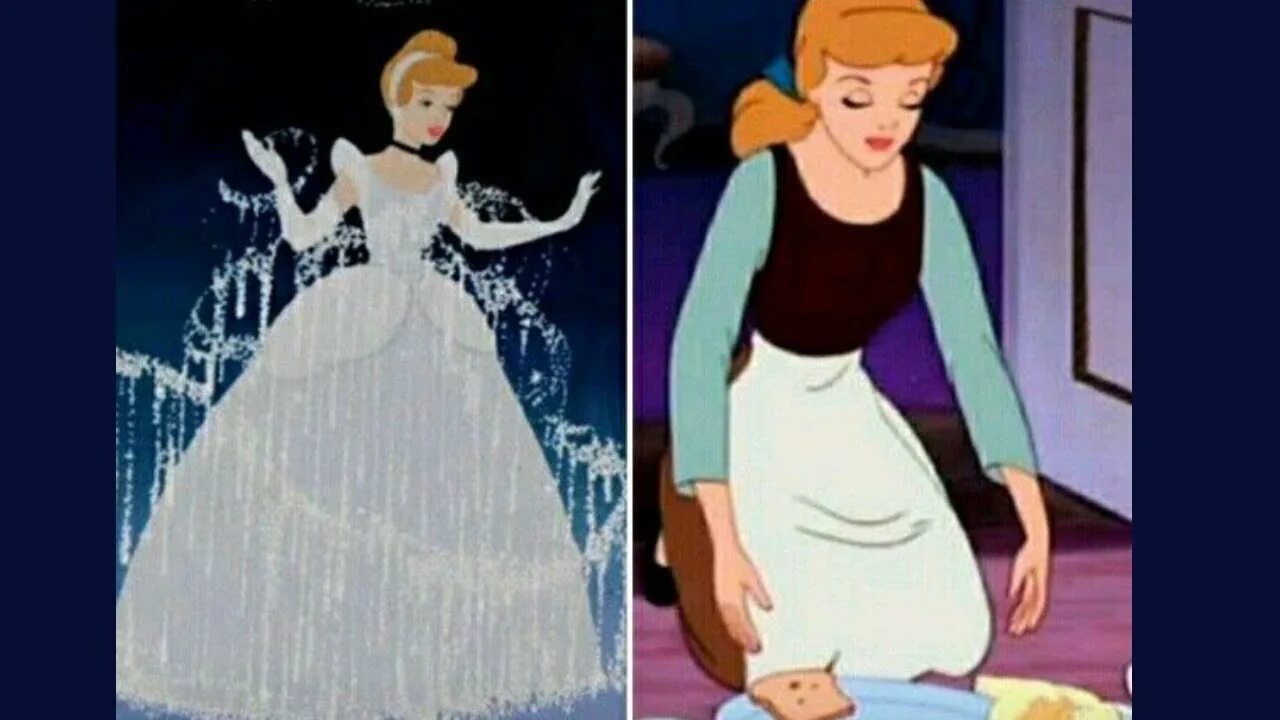 Золушка превращение. Золушка до и после. Золушка превращается в принцессу. Платье Золушки из мультика.