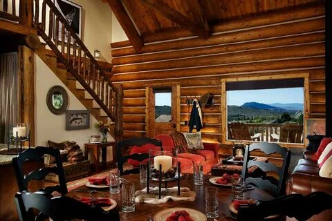 The dining area of a cabin at The Lodge & Spa at Brush Creek Ranch, vot...