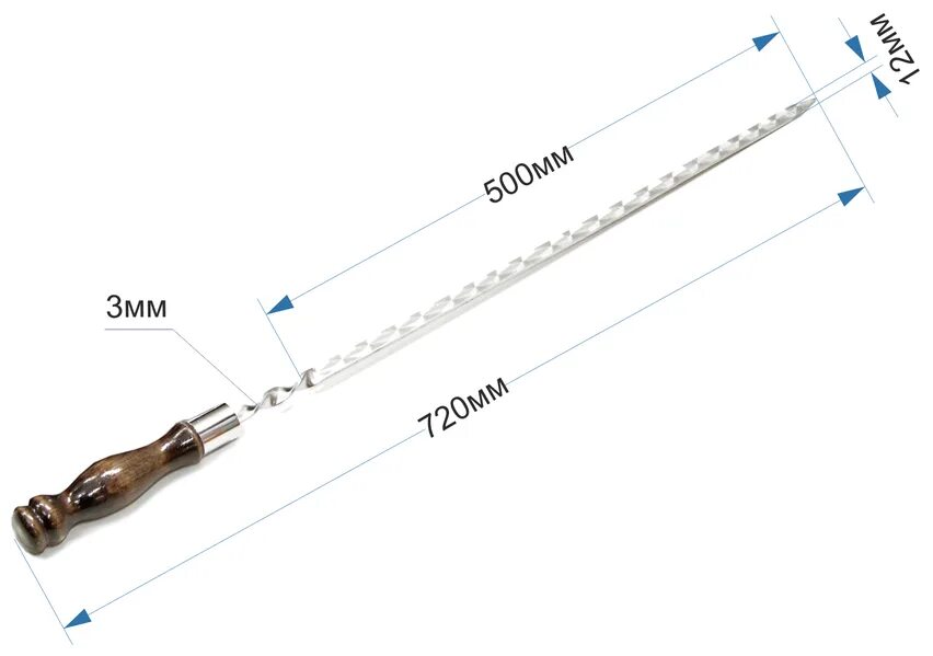 Какая длина рукоятки клинодержателя. Шампур 40019 хром 45см /108. 11-16-Sh шампур стальной 12х450/600х3мм. Шампур Размеры. Длина шампура.