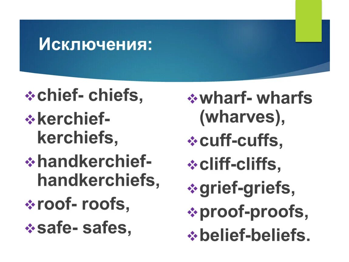 Life во множественном. Chief множественное число. Handkerchief множественное число в английском. A Chief во множественном. Roof во множественном числе на английском.