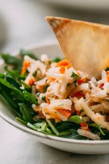 Jicama Slaw with Fresh Herbs & Arugula #slaw #coleslaw #jicama #parsley...