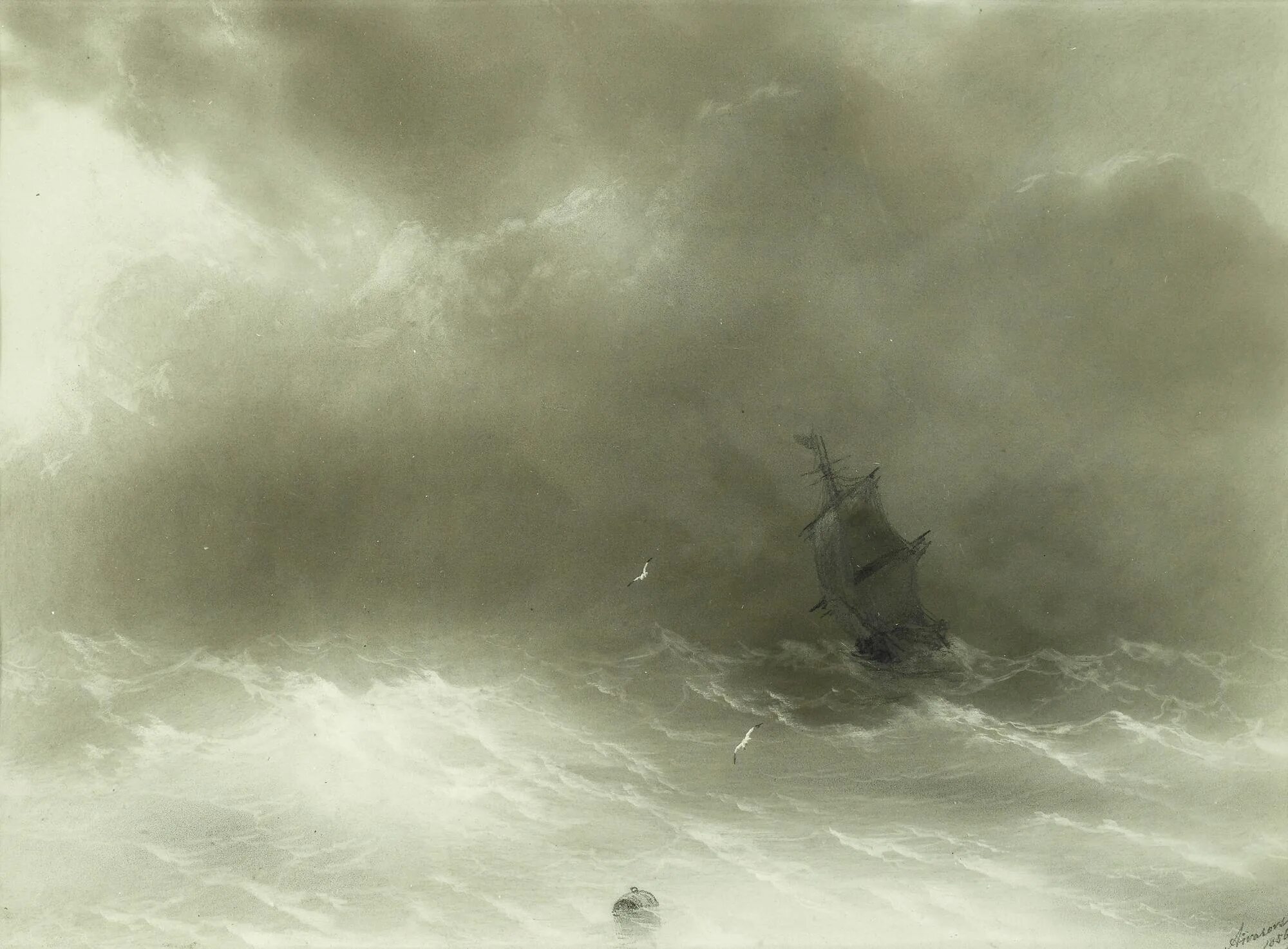 Картины природы айвазовского. Картина Ивана Айвазовского буря.