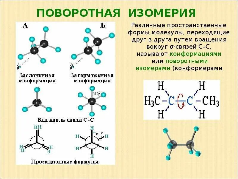 Конформация молекулы. Алканы пространственная изомерия. Поворотная изомерия алканов. Пространственная изомерия алканов. Пространственная изомерия алкановых углеводородов.