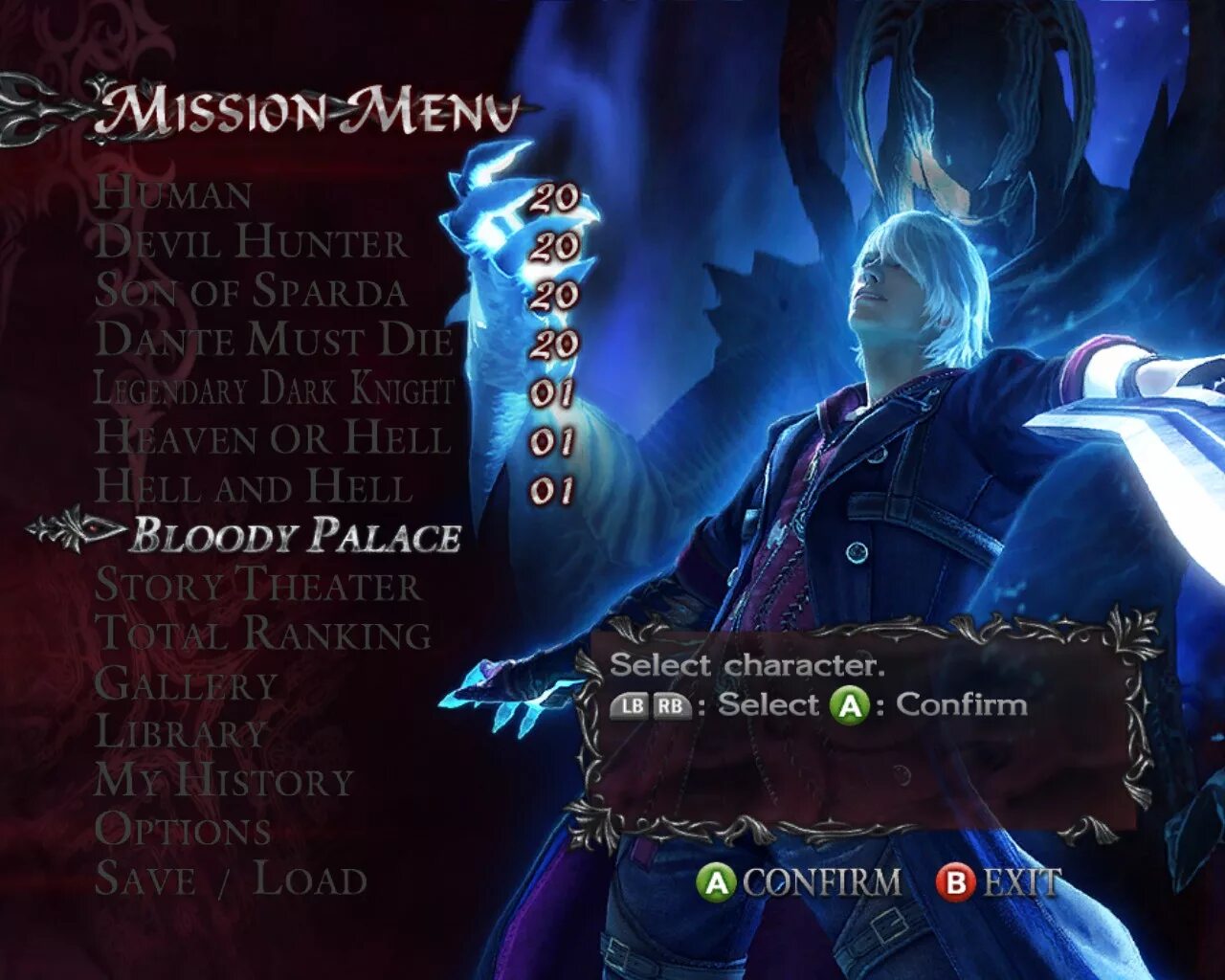 Save devil. Devil may cry 4 замок. devil may cry 4 неро замок. devil may cry 5 menu. devil may cry 4 меню.