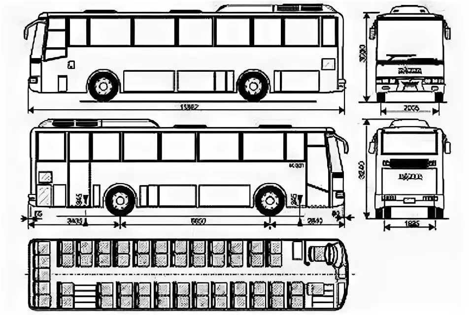 Икарус автобус мест. Икарус 250 габариты. ЛИАЗ 5256 высота. ЛИАЗ-5256-58 (44) места. ЛИАЗ 5256 схема.