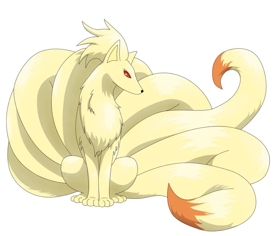 Хвост покемоны. Pokemon девятихвостый Лис. Покемон Ninetales. Покемон Найнтейлс. 9 Хвостый Лис покемон.