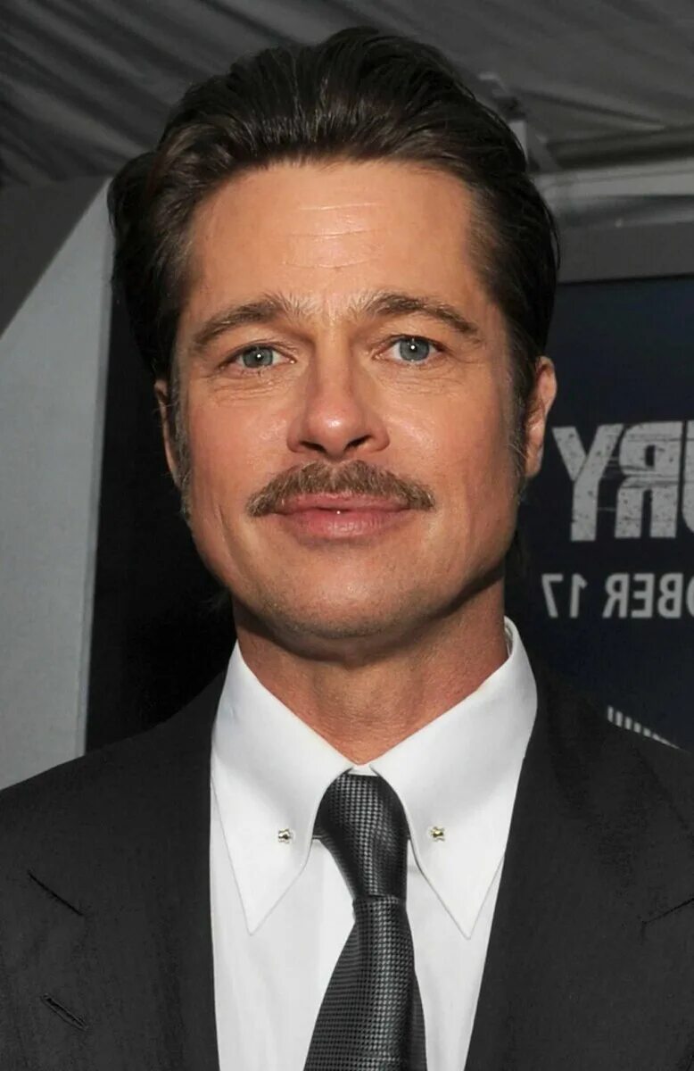 Актер с усами. Брэд Питт. Актер Брэд Питт. Brad Pitt 2014. Брэд Питт с усами.