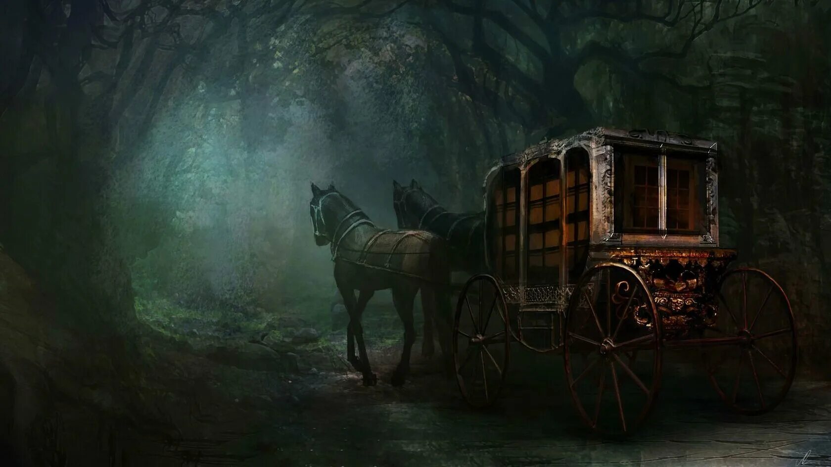 Fantasy Carriage карета. Повозка с лошадью арт фэнтези. Лошади тронулись кибитка полетела знаки