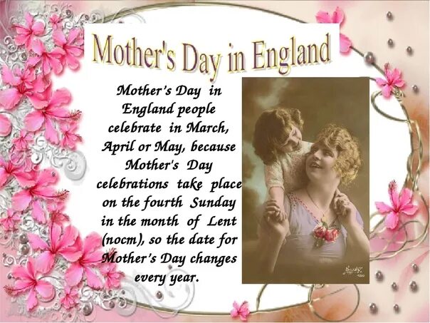 День матери в англии. Mothers Day презентация. День матери в Великобритании рисунок. День матери в Великобритании на английском. День матери в Великобритании традиции.