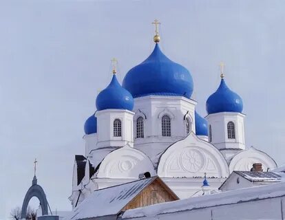 Синий церковь белый