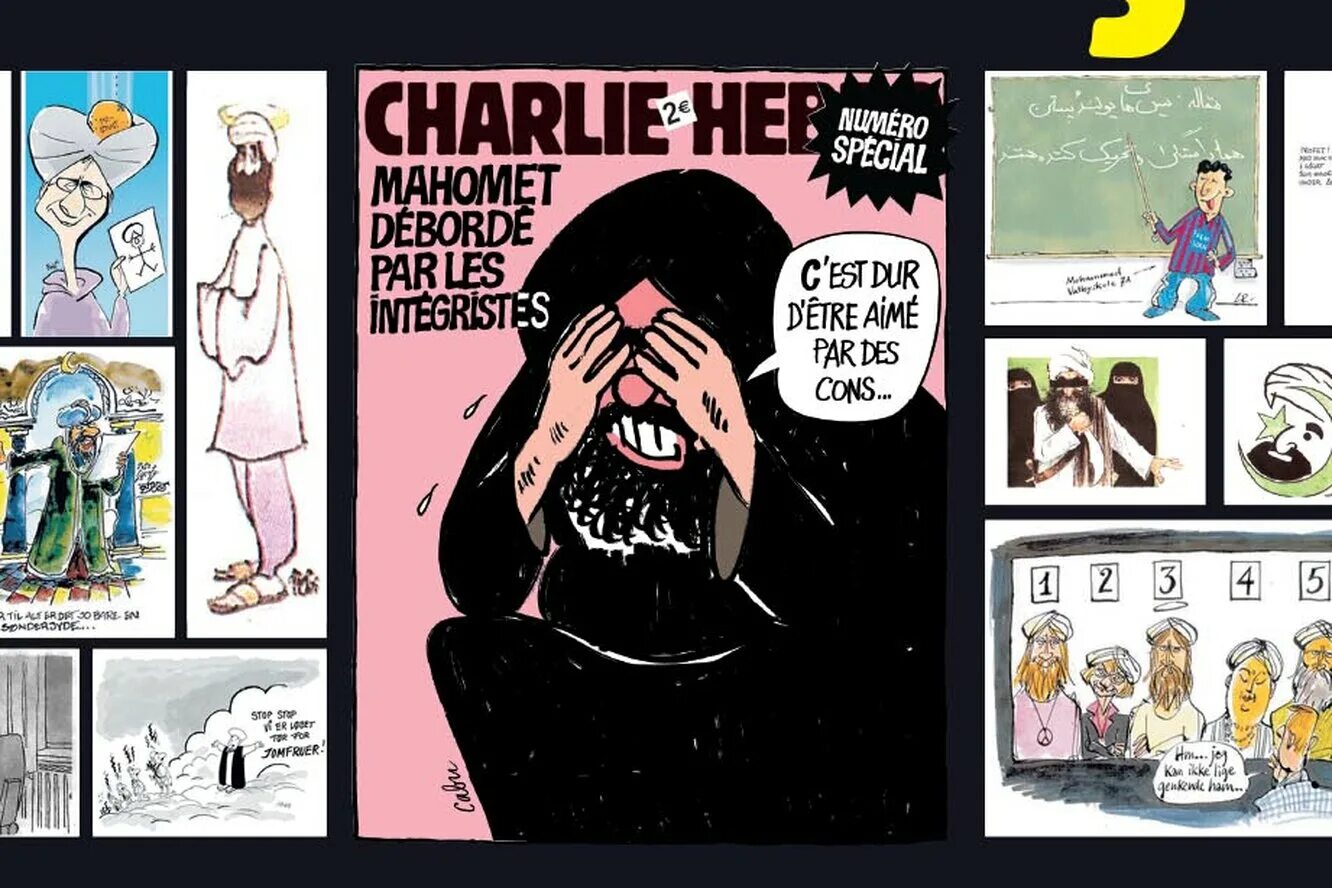 Журнал Шарли Эбдо карикатура на пророка Мухаммеда. Журнала Charlie Hebdo на пророка Мухаммеда. Шарли карикатура на пророка Мухаммеда. Журнал Шарле карикатуры на пророка Мухаммеда.