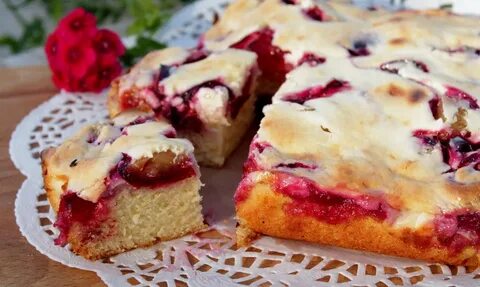 Пирог с сливочной заливкой