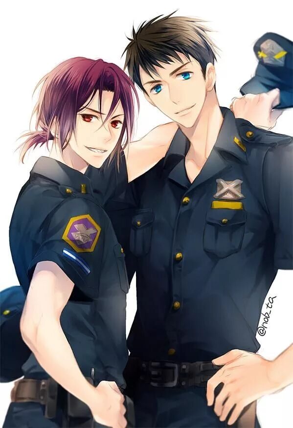 Рин Мацуока и Сосукэ Ямадзаки полицейские. Яой Мацуока Рин полицейский. Соскэ Ямазаки полицейский.
