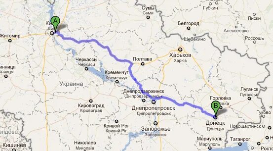 Маршрут Донецк Киев. Карта от Донецка до Киева. Расстояние от Донецка до Киева. Донецк Киев расстояние.