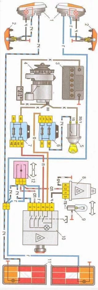 Реле поворотов ВАЗ 2106 схема. Реле аварийной сигнализации ВАЗ 2106 схема. Реле поворотников ВАЗ 2106 схема. Реле поворотников ВАЗ 2107 схема. Подключение поворотников ваз