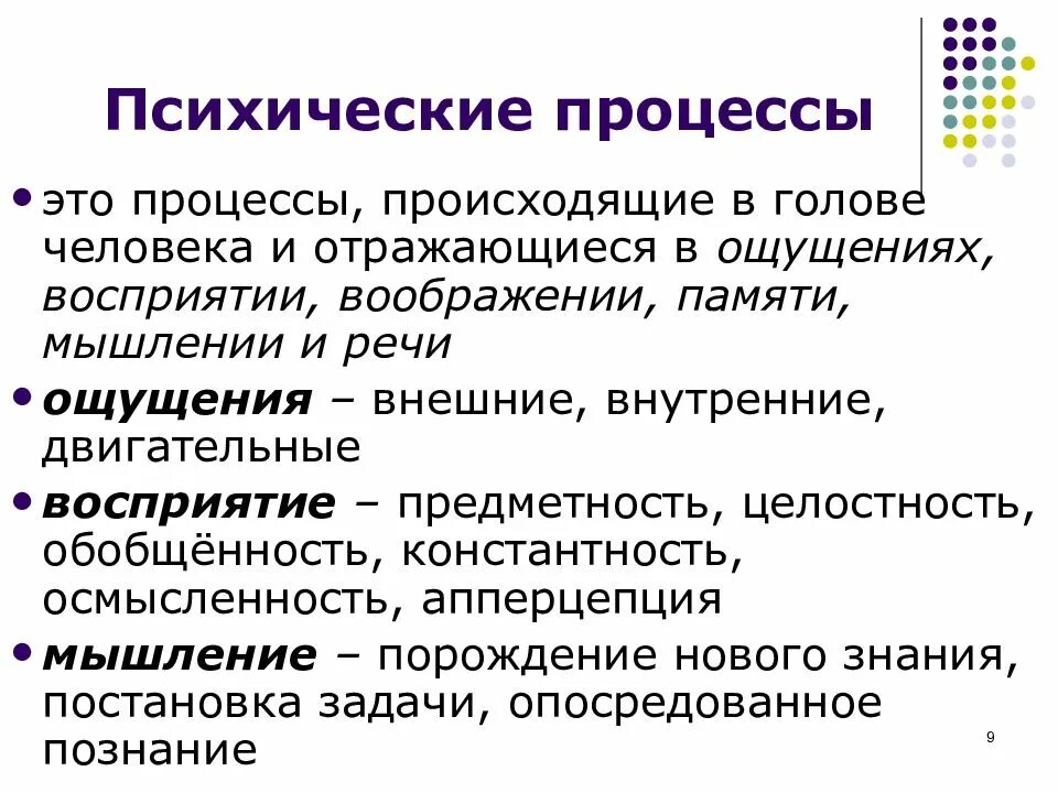 Память относится к психическим