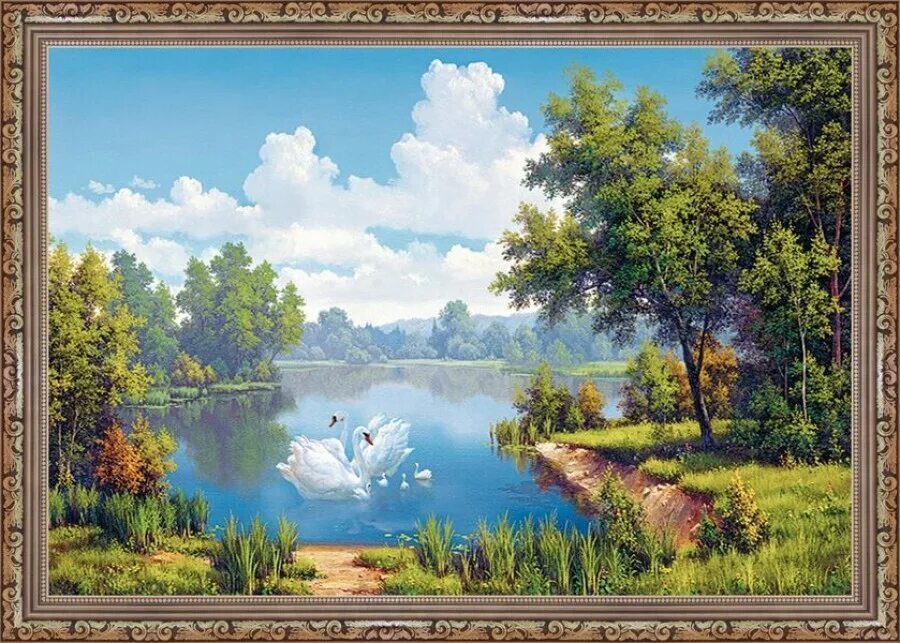 Современная картина в раме. Картины классика в раме. Репродукции картин в раме купить. Репродукция в раме пейзаж с лебедями. Картина в раме.