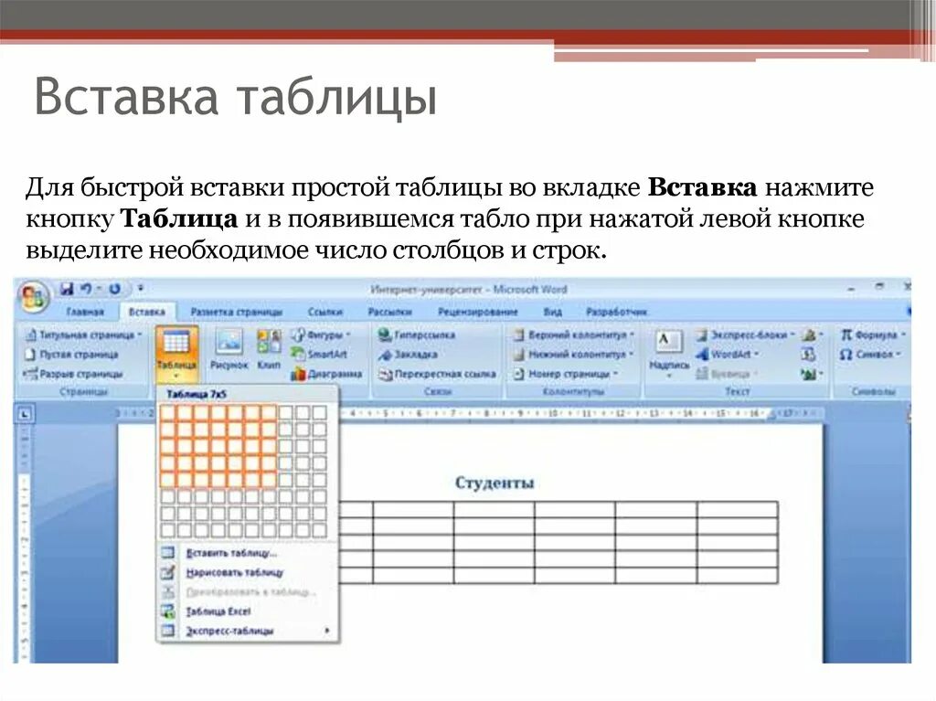 Как вставить таблицу из ворда в презентацию