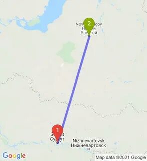 Нижневартовск ноябрьск расстояние