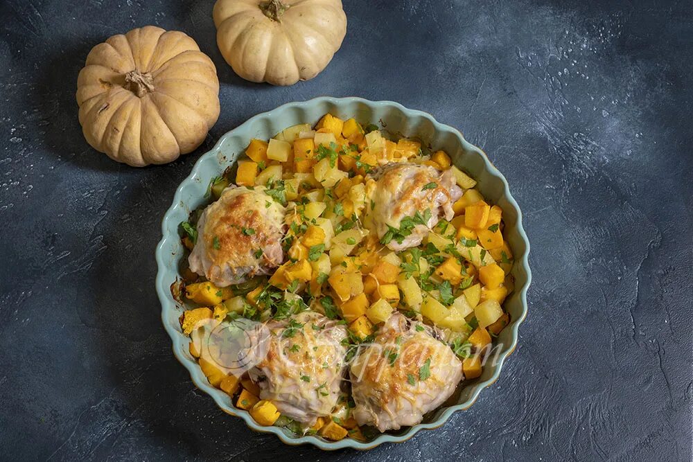 Тыква картошка курица рецепт