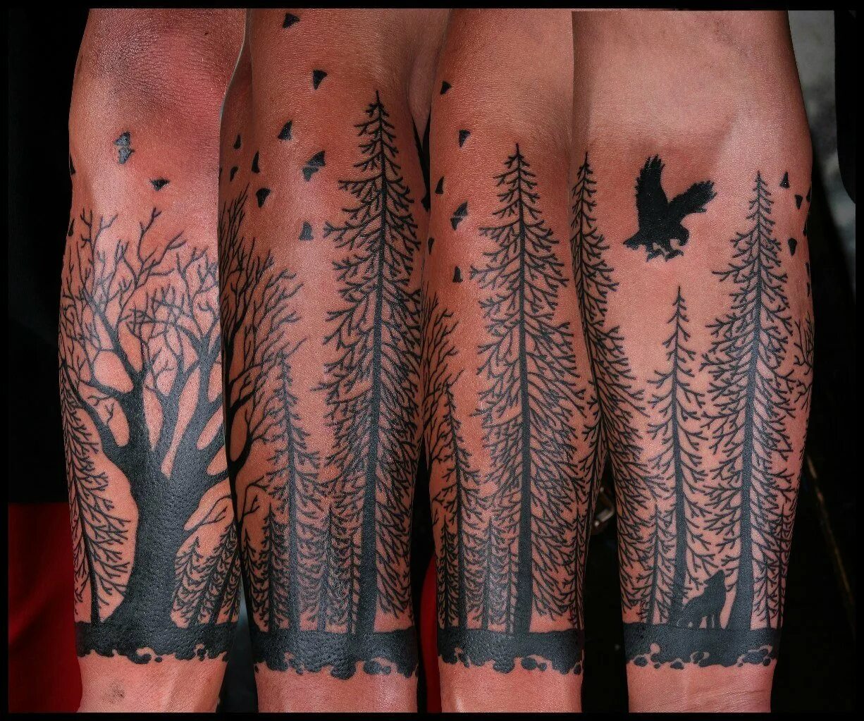 тату лес дотворк. тату блэкворк деревья. блэкворк лес эскиз. тату лес на предплечье. блэкворк лес эскиз.